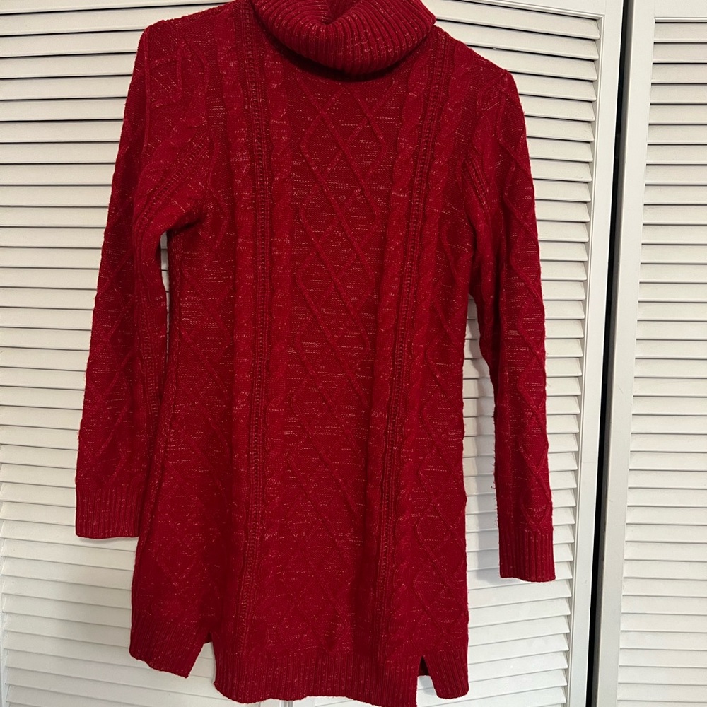 Women's Red Turtleneck Sweater
